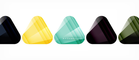 Glass triangles modern geometric composition, abstract background