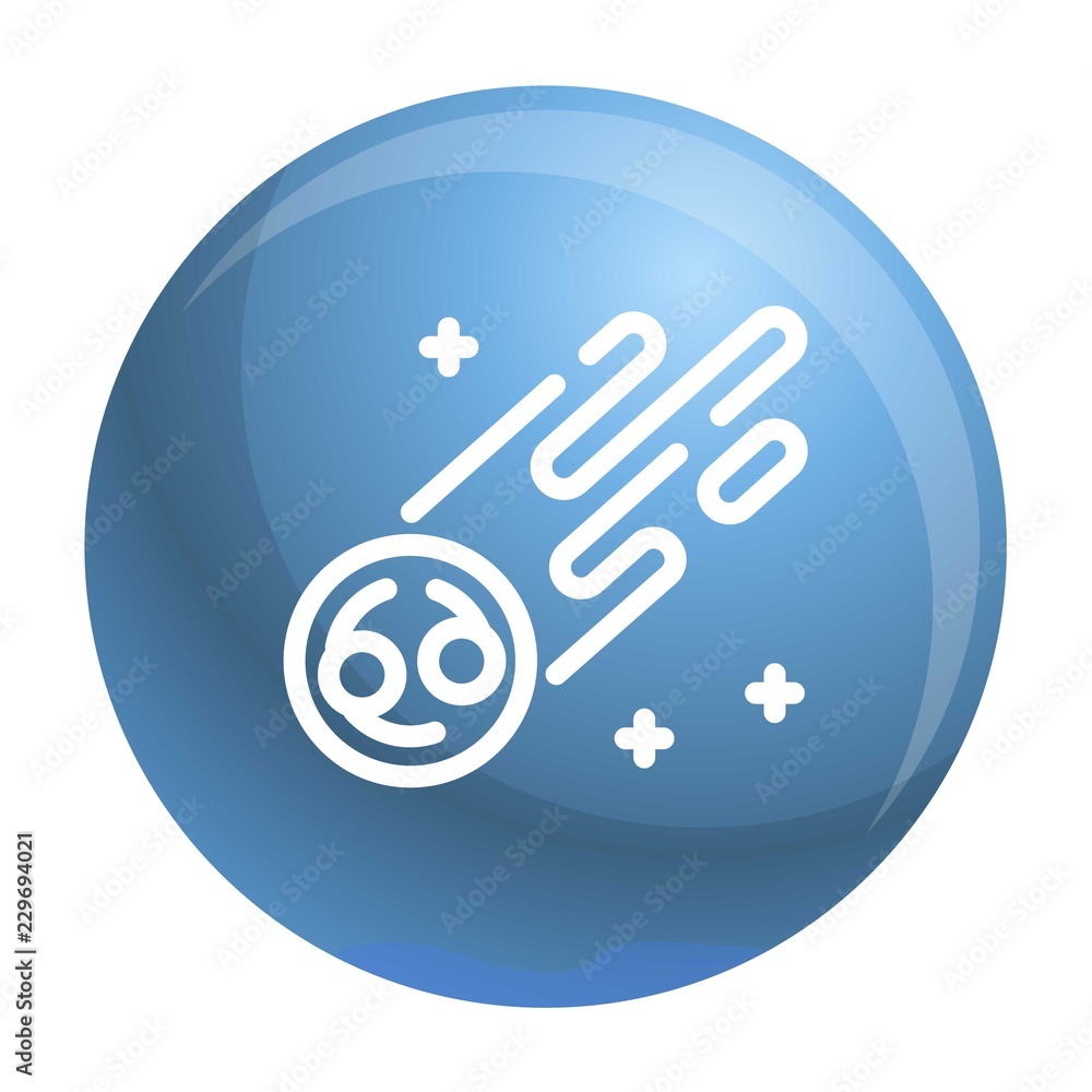Poster flying comet icon. outline flying comet vector icon for web design isolated on white background