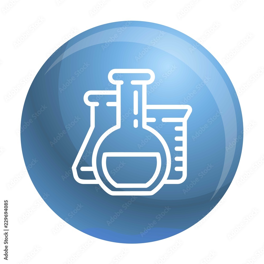 Poster chemistry flask icon. outline chemistry flask vector icon for web design isolated on white backgroun