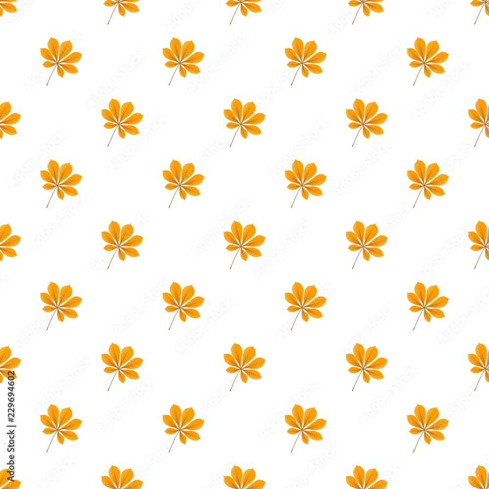 Poster autumn chestnut leaf pattern seamless repeat background for any web design
