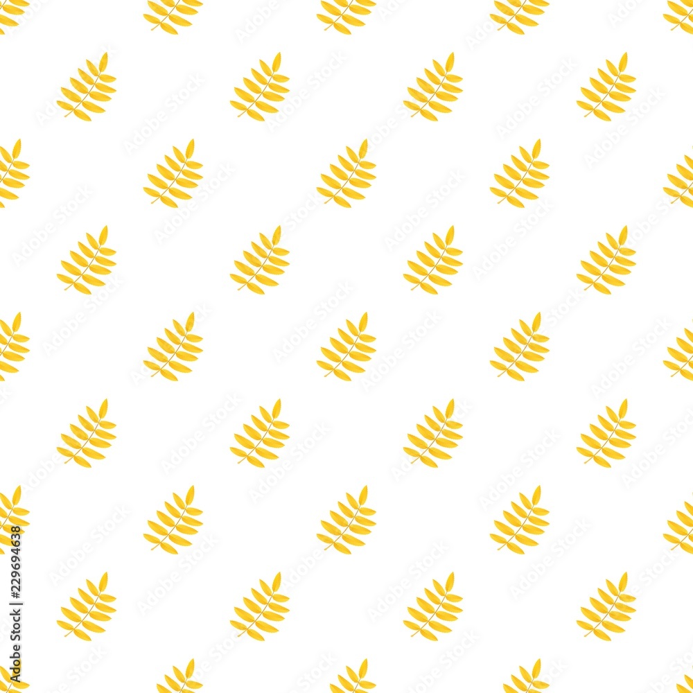 Poster yellow rowan leaf pattern seamless repeat background for any web design