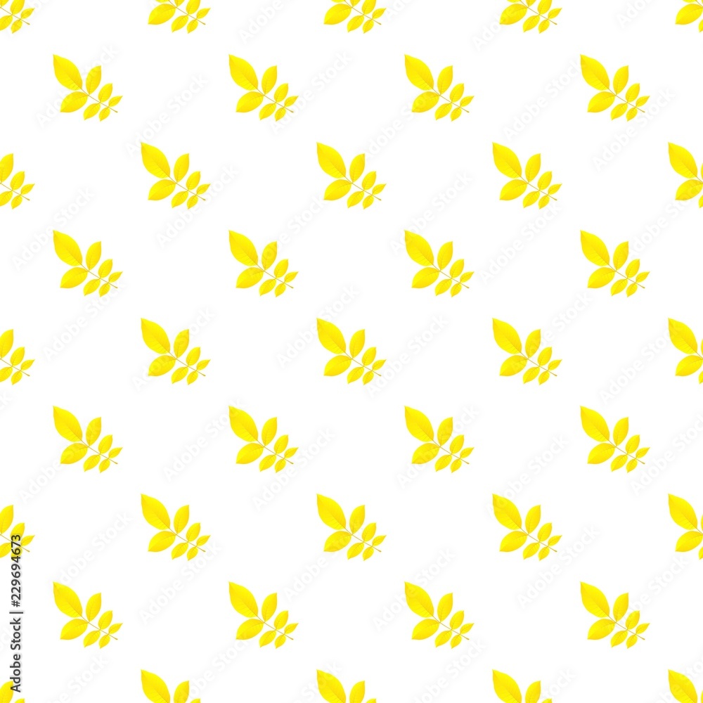 Poster yellow autumn leaf pattern seamless repeat background for any web design