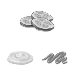 Isolated object of burger and sandwich icon. Collection of burger and slice stock symbol for web.