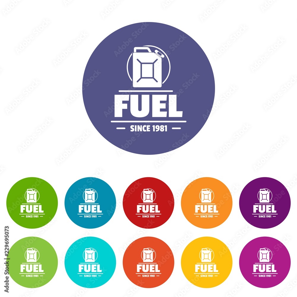 Aufkleber canister icons color set vector for any web design on white background