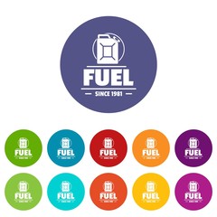 Canister icons color set vector for any web design on white background