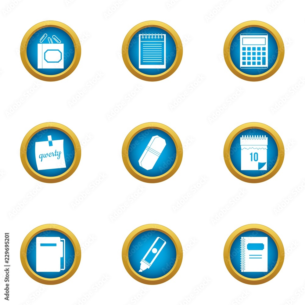 Poster notation icons set. flat set of 9 notation vector icons for web isolated on white background