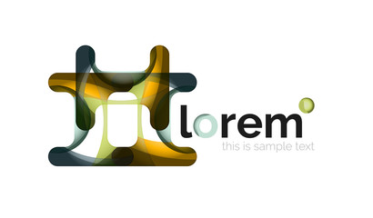 Abstract geometric logo design, overlapping shapes