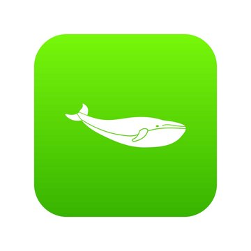 Whale icon digital green for any design isolated on white vector illustration