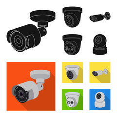 Vector design of cctv and camera logo. Set of cctv and system vector icon for stock.