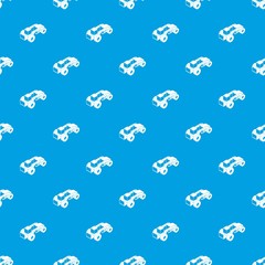 Heavy load truck pattern vector seamless blue repeat for any use