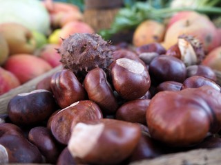 Chestnuts with different fruits