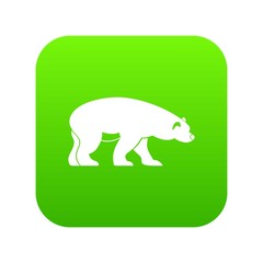 Bear icon digital green for any design isolated on white vector illustration