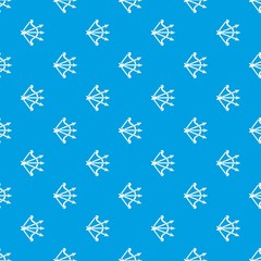 Bow and arrows equipment pattern vector seamless blue repeat for any use