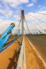 Kirov cable-stayed bridge over the Samara River. Russia.