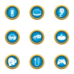 Cyberspace icons set. Flat set of 9 cyberspace vector icons for web isolated on white background