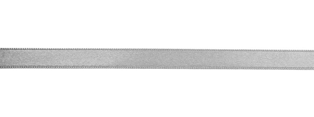 Silver ribbon on white background