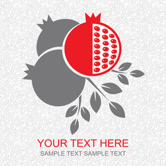 Card with pomegranate. Vector illustration.