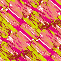 Pink and green brush stroke seamless pattern