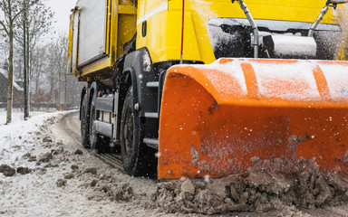 snowplow clearing road, winter service