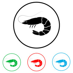 Shrimp icon, logo on white background