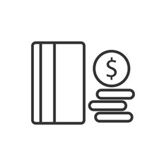 Credit card line icon on a white background