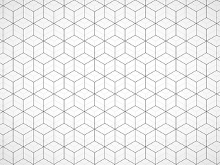 Abstract geometric background with cubes. Geometrical concept with lines