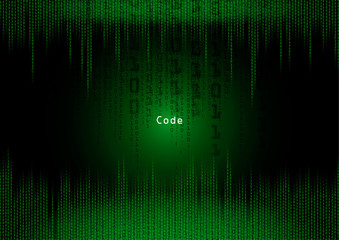 green binary code numbers