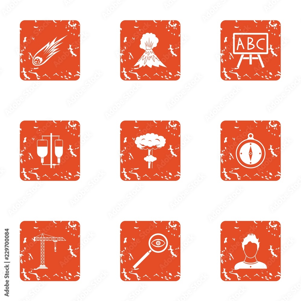 Aufkleber curriculum icons set. grunge set of 9 curriculum vector icons for web isolated on white background