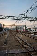 Fototapeta premium Train Tracks in Suburbia