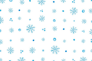 Christmas Pattern With Blue Snowflakes
