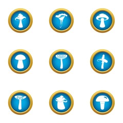 Cowling icons set. Flat set of 9 cowling vector icons for web isolated on white background