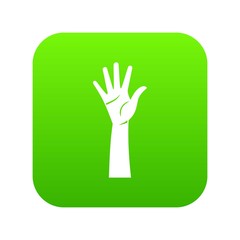 Hand icon digital green for any design isolated on white vector illustration