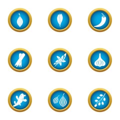 Avoid icons set. Flat set of 9 avoid vector icons for web isolated on white background