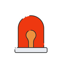 Fire alarm with light. Flat icon. Security system in office vector illustration.