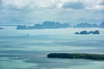 Fototapeta premium The scenic view on a sea with islands and the cliffs