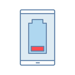 Smartphone low battery color icon