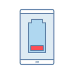 Smartphone low battery color icon