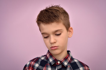 Sad and depressed young boy