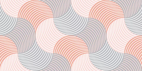 Tapeten Pastell Pastellfarbenes geometrisches nahtloses Muster im Stil der 60er Jahre