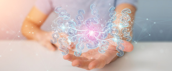 Businessman using 3D rendering digital paragraph law symbol