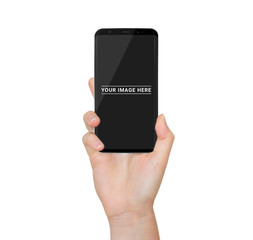 Isolated woman hand holding modern smartphone 3d rendering