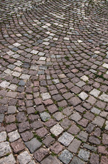 Rural street paved with stone