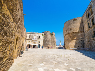 Otranto, Apulia, Italy - Jul 09, 2018: The old town of Otranto in Italy, province of Lecce (Apulia,...