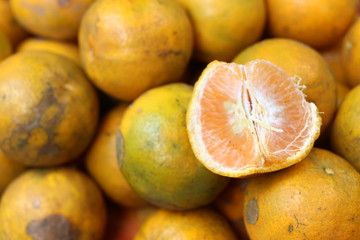tangerine with selective focus, thai fresh fruit 