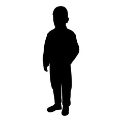 vector, isolated, boy silhouette