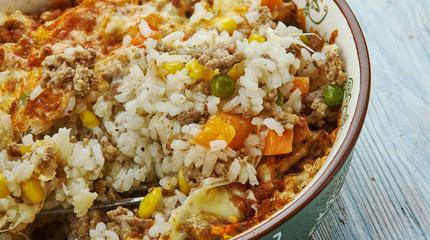 Chicken Pot Pie Rice Casserole