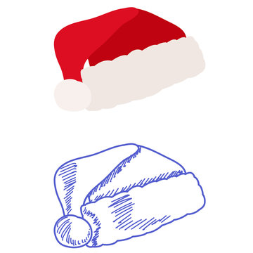 isolated red santa claus hat