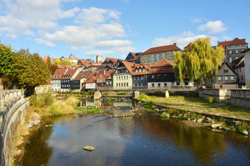 Fototapeta na wymiar mittelalterliche Stadt Kronach mit Festung Rosenberg