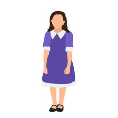 vector, isolated, flat style little girl
