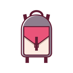 Vector cartoon flat backpack, sport suitcase background